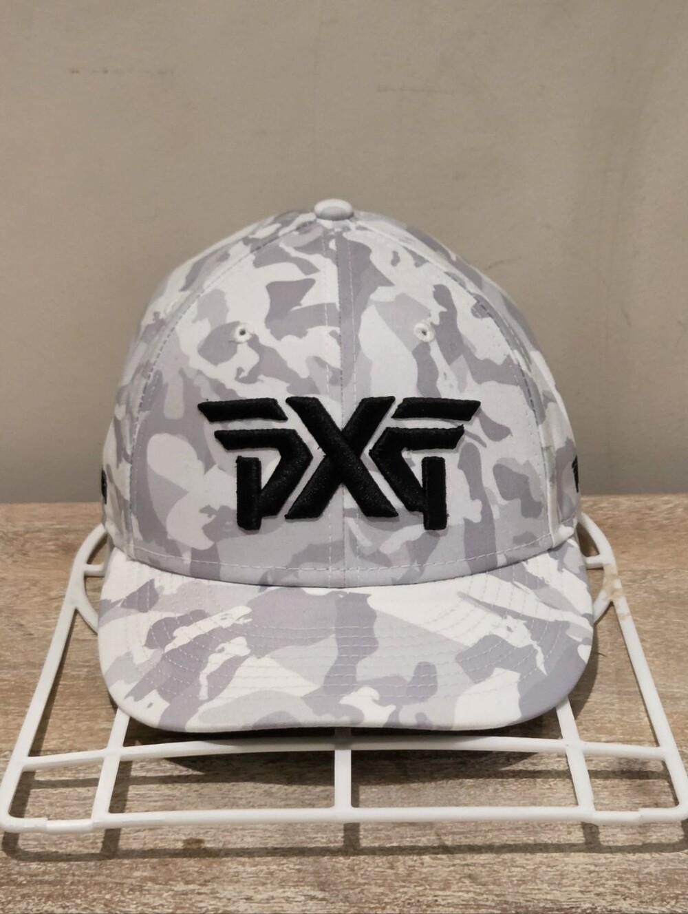 New Era PXG Golf Hat White & Grey Camouflage Snapback Golf Hat